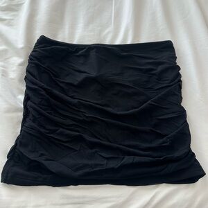 Elegant Black Ruched Skirt